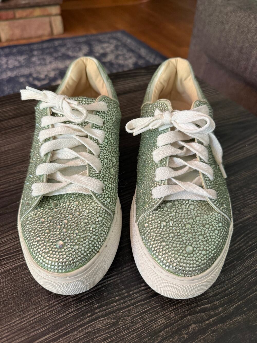 Betsey Johnson Sidny Rhinestone Embellished Platform Sneakers Sz. 8.5